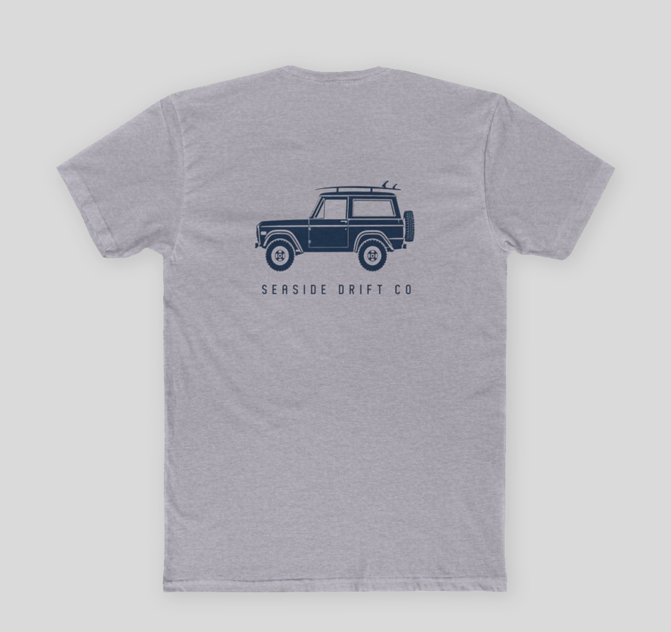 Retro Surf Jeep T-Shirt — "Seaside Drift Co" Coastal Adventure Tee