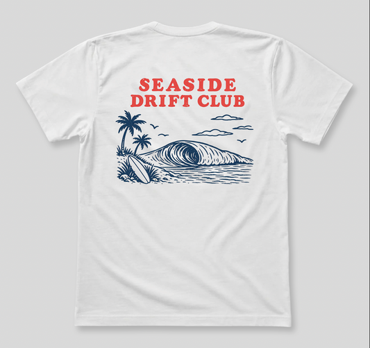 Seaside Drift Club Tee — Coastal Surf Graphic T-Shirt