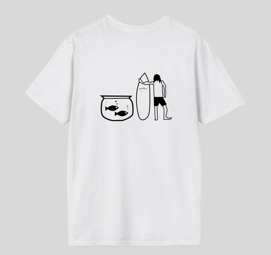 Fish Friends Organic T‑Shirt — Minimal Two Fish Design (Back/Chest Print)