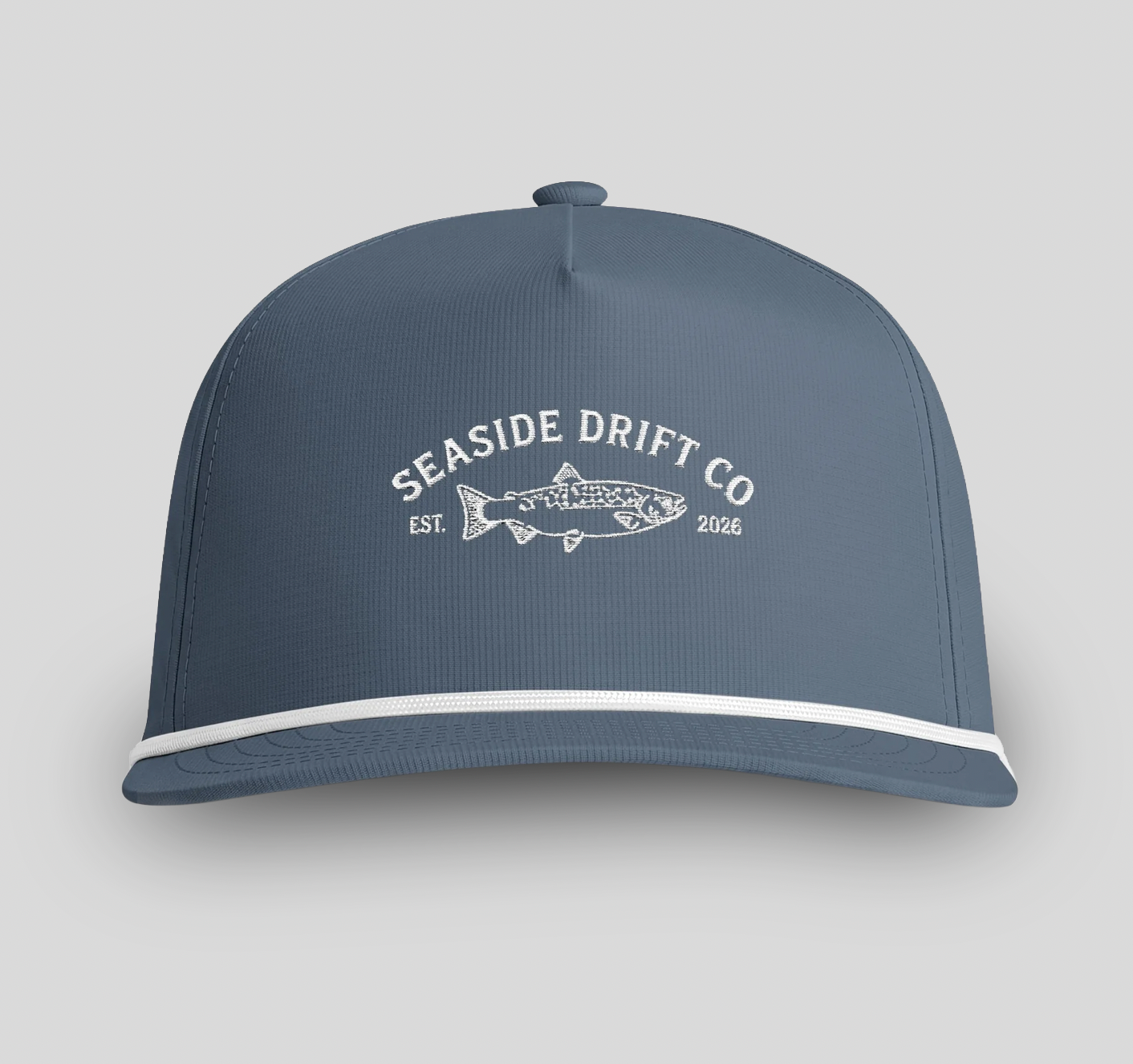 Seaside Drift Co. Rope Cap — Vintage Sunwashed Fishing Trucker Hat