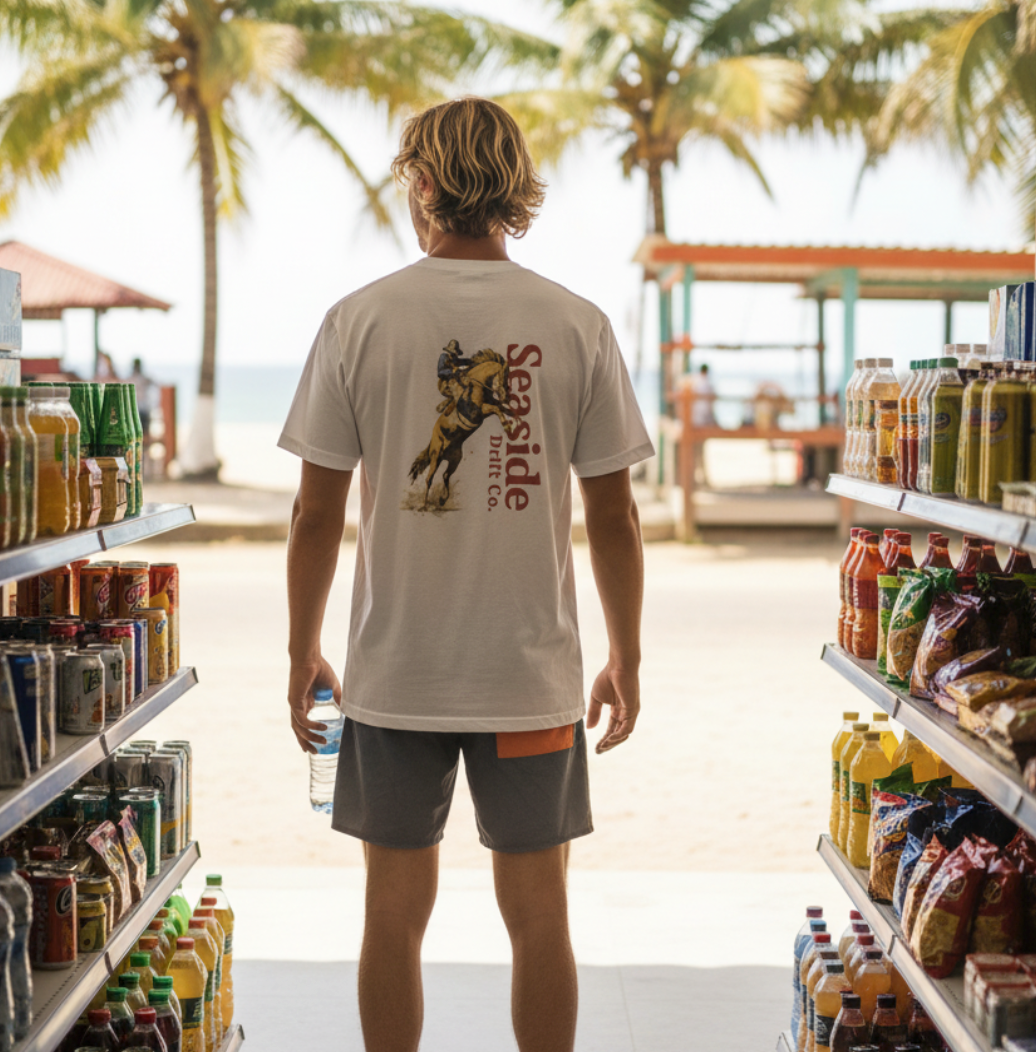 Seaside Drift Co. Rodeo Horse Tee — Coastal Western Graphic T-Shirt