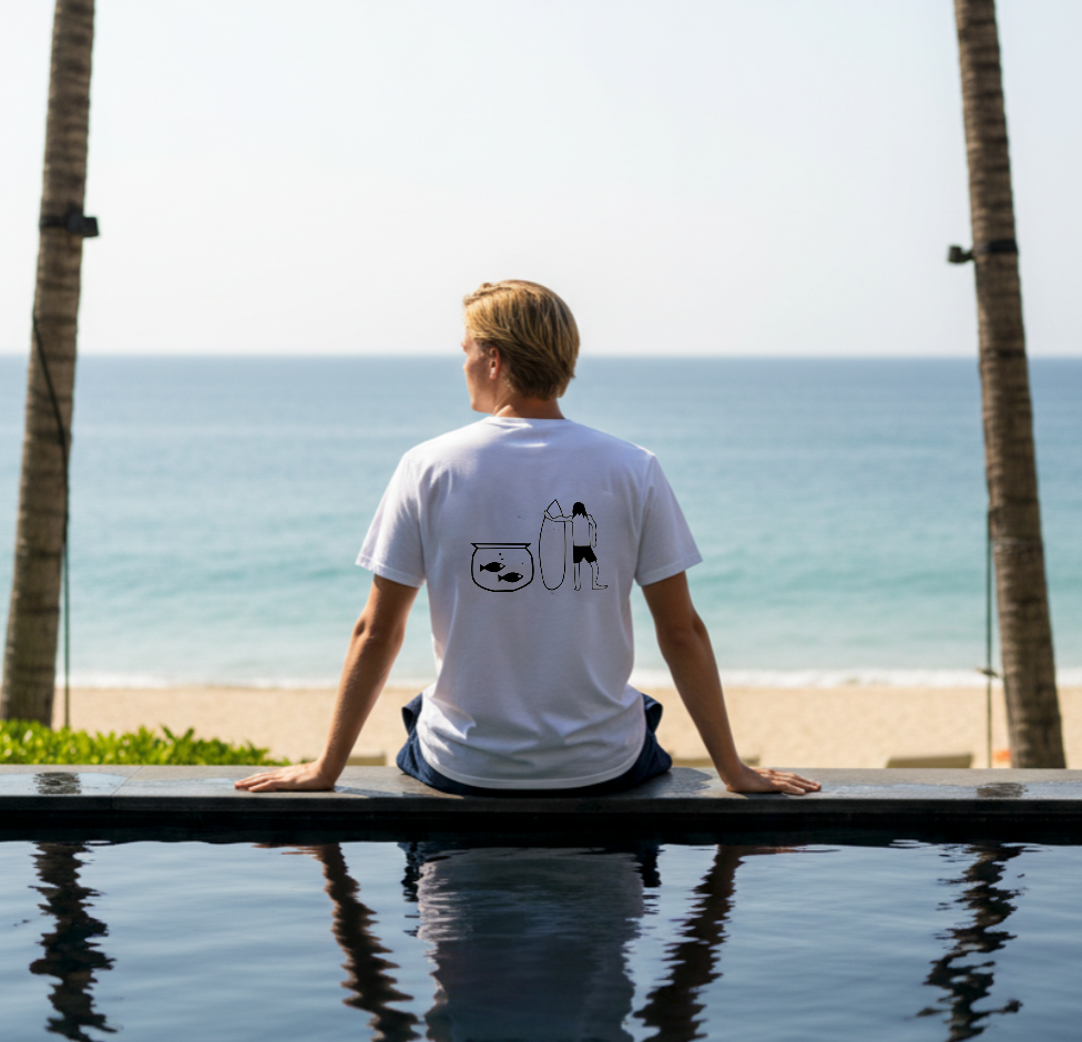 Fish Friends Organic T‑Shirt — Minimal Two Fish Design (Back/Chest Print)