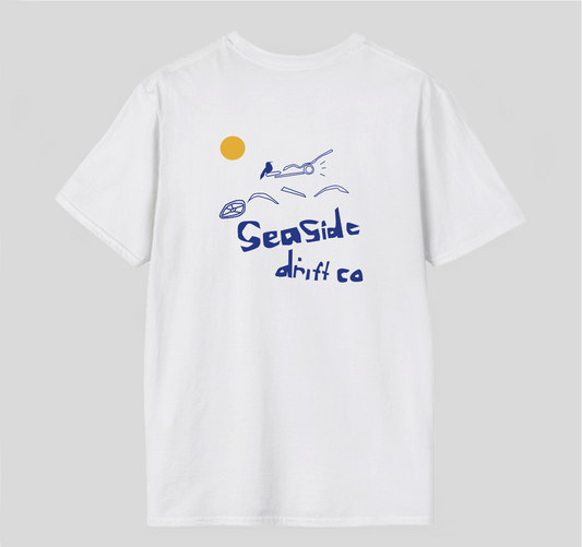 Seaside Drift Co. Graphic T-Shirt — Minimal Beach Illustration Tee